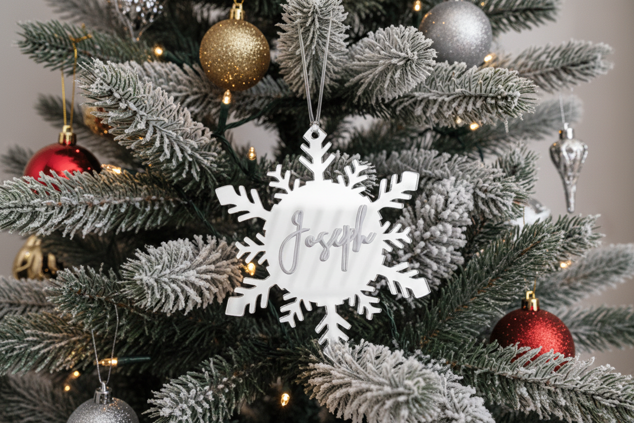 Personalised 3D Snowflake Ornament by Gently Made