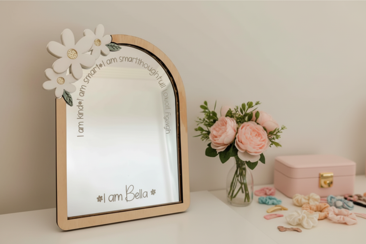Personalised Daisy Affirmation Mirror alternate view