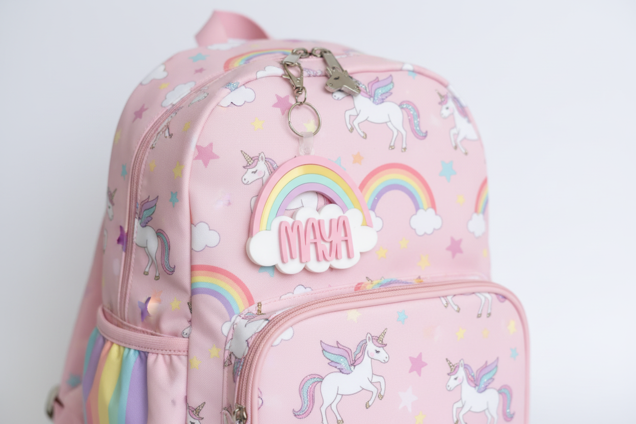 Personalised 3D Rainbow Bag Tag by Gently Made