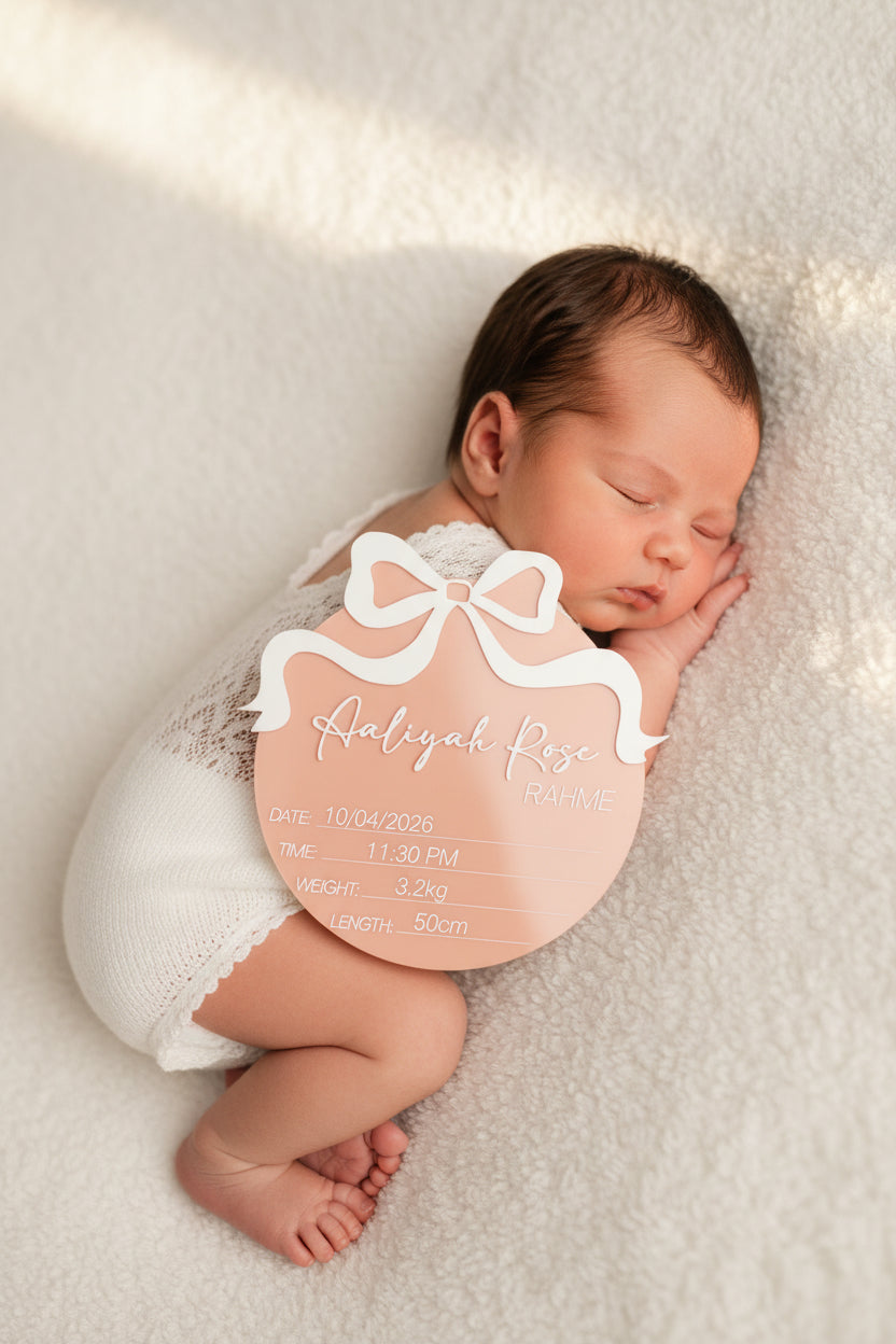 Bespoke Bow Announcement Plaque alternate view