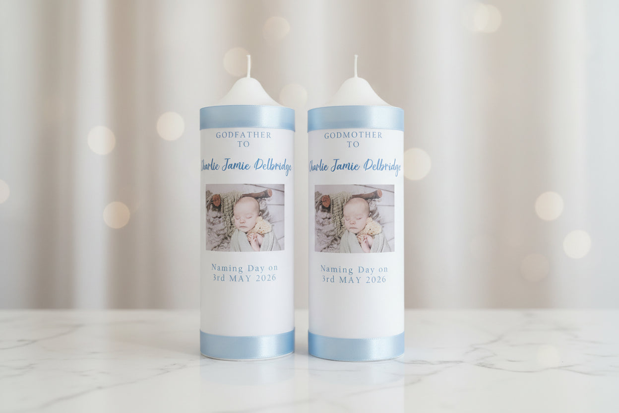 Personalised Godparent Candle — handmade in Australia by Gently Made