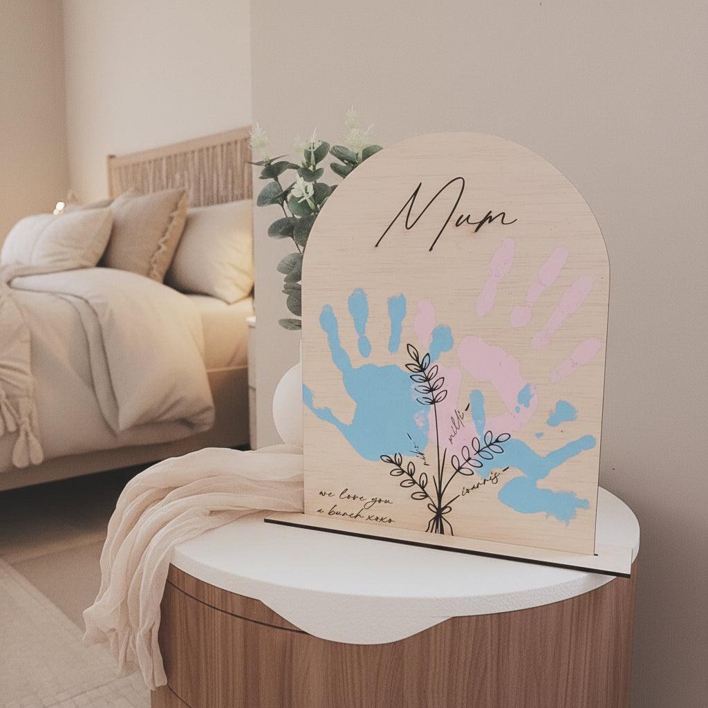 Mother's Day Childrens Hand Print Plaque by Gently Made