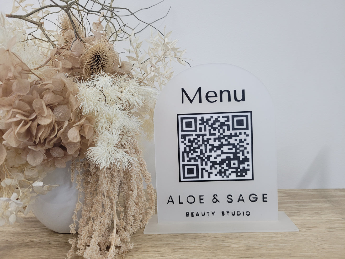 Business Menu QR sign by Gently Made