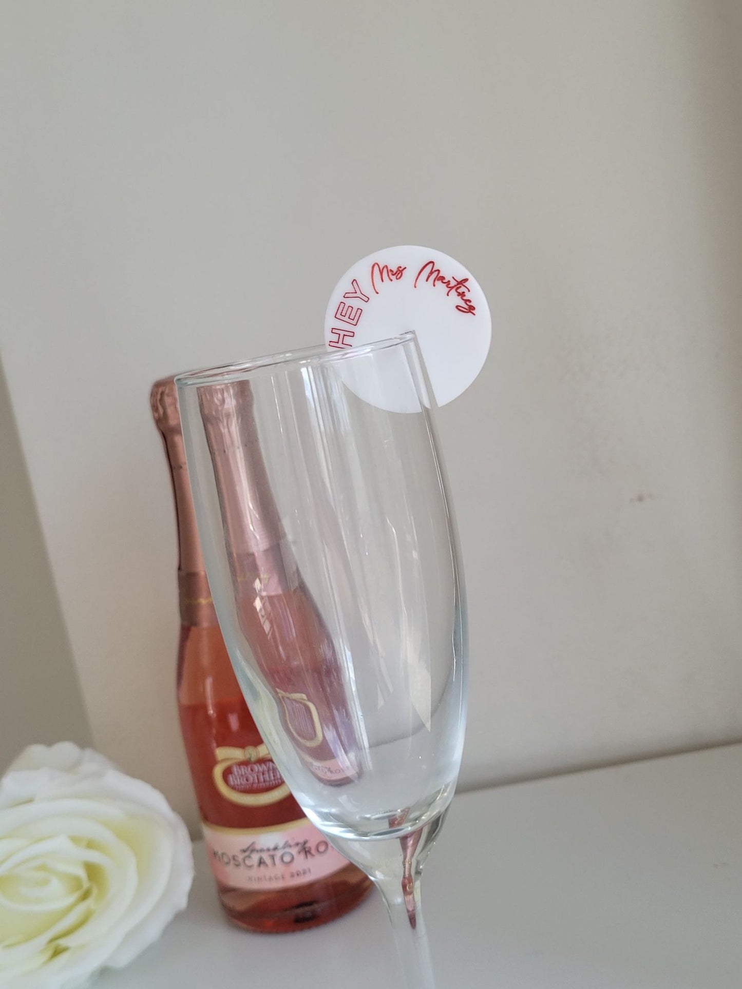 Hey! Mrs. Bridal Shower Acrylic bottle tags alternate view