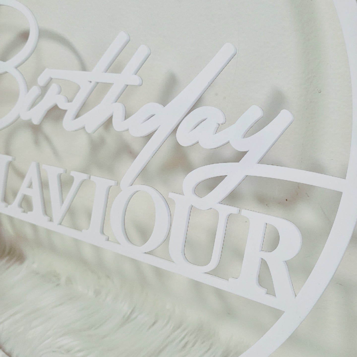 Birthday Hoop | Acrylic Hoop | Acrylic Wreath detail view