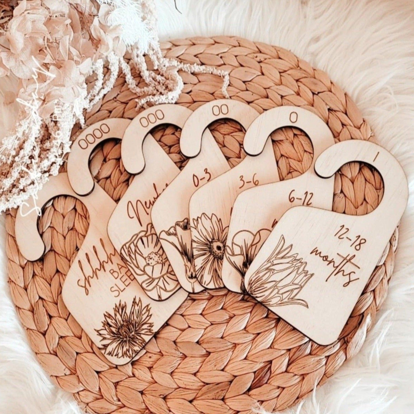 Baby Wardrobe Flower Dividers | Newborn Baby Gift by Gently Made