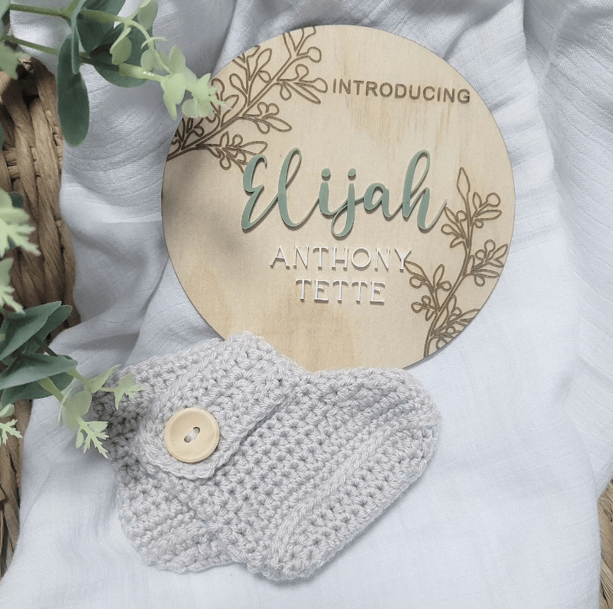 Introducing Newborn Botanical Name Plaque by Gently Made
