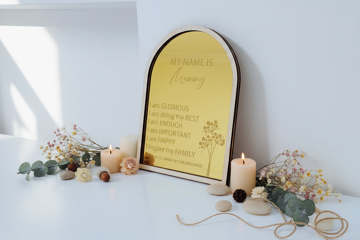 Mum Affirmation Sign Plaque detail view