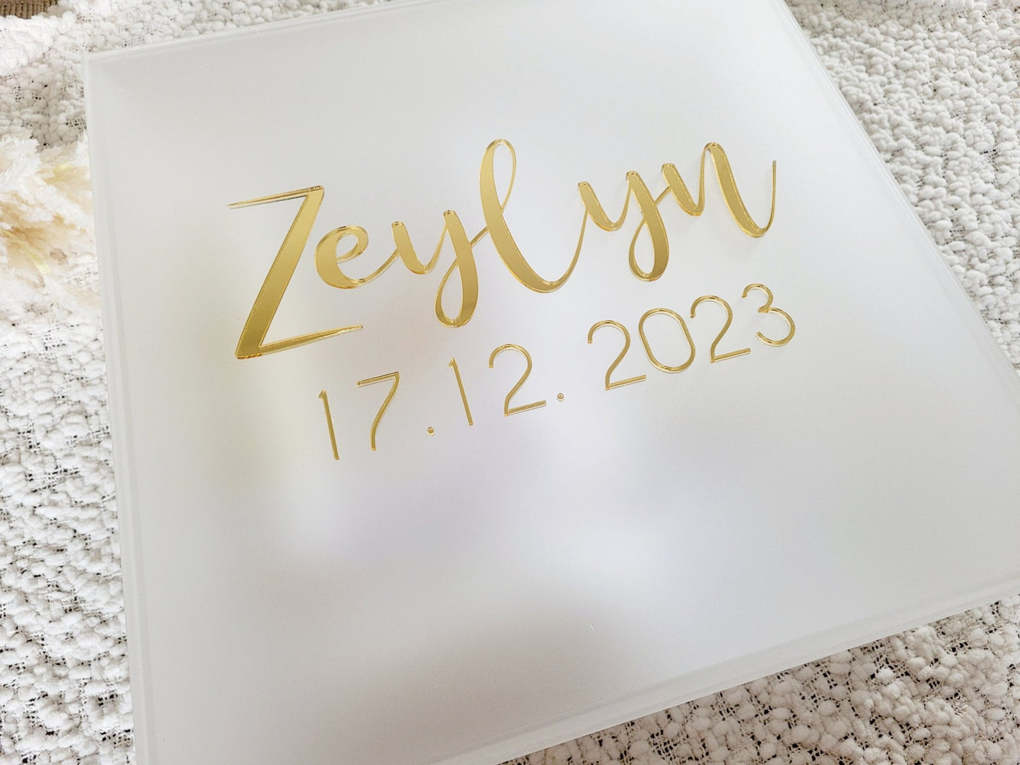 Frosted Deluxe Baptism Christening Box styling view