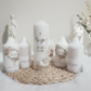 Close-up of personalised floral detailing on the LUXE Baptism package by Gently Made
