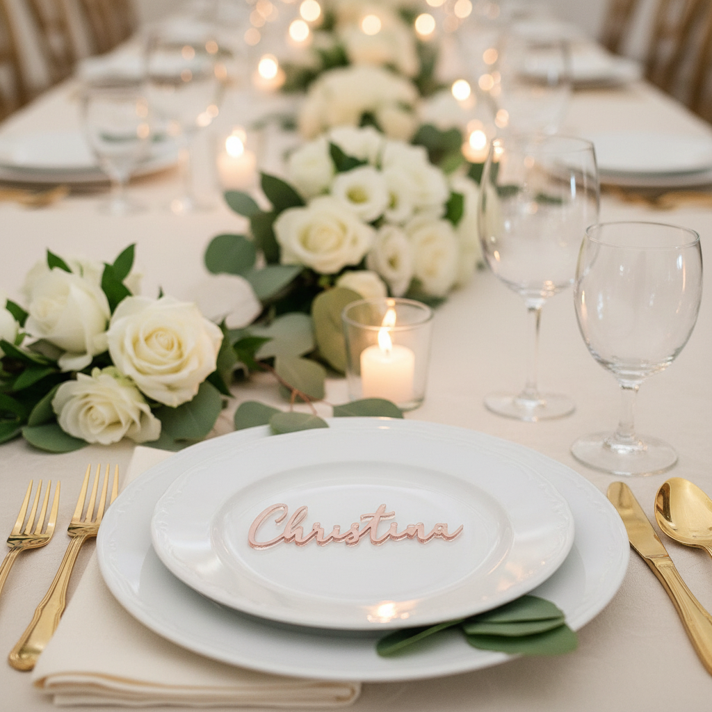 Acrylic table names by Gently Made
