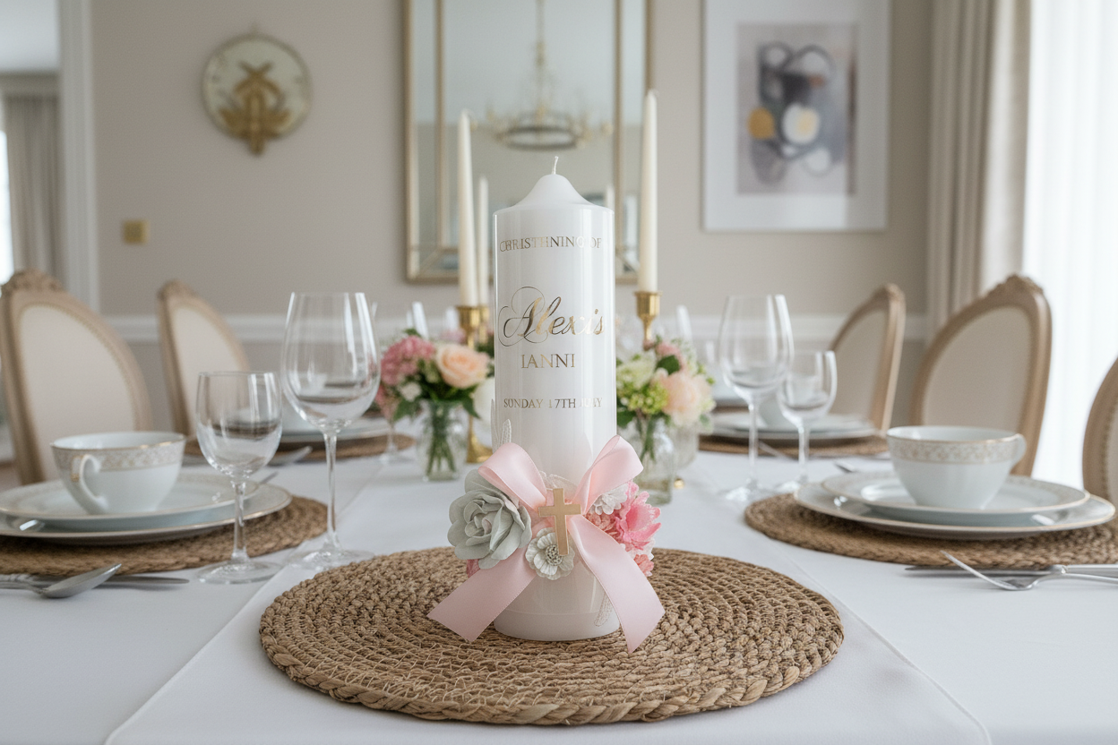 "Blossom" Baptism | Christening candle alternate view