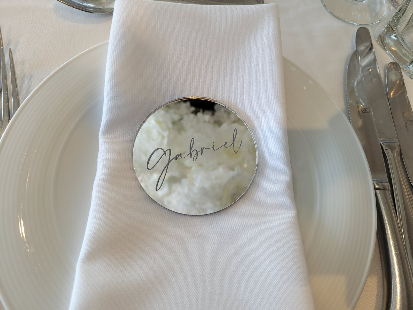 Round Acrylic Placecards by Gently Made
