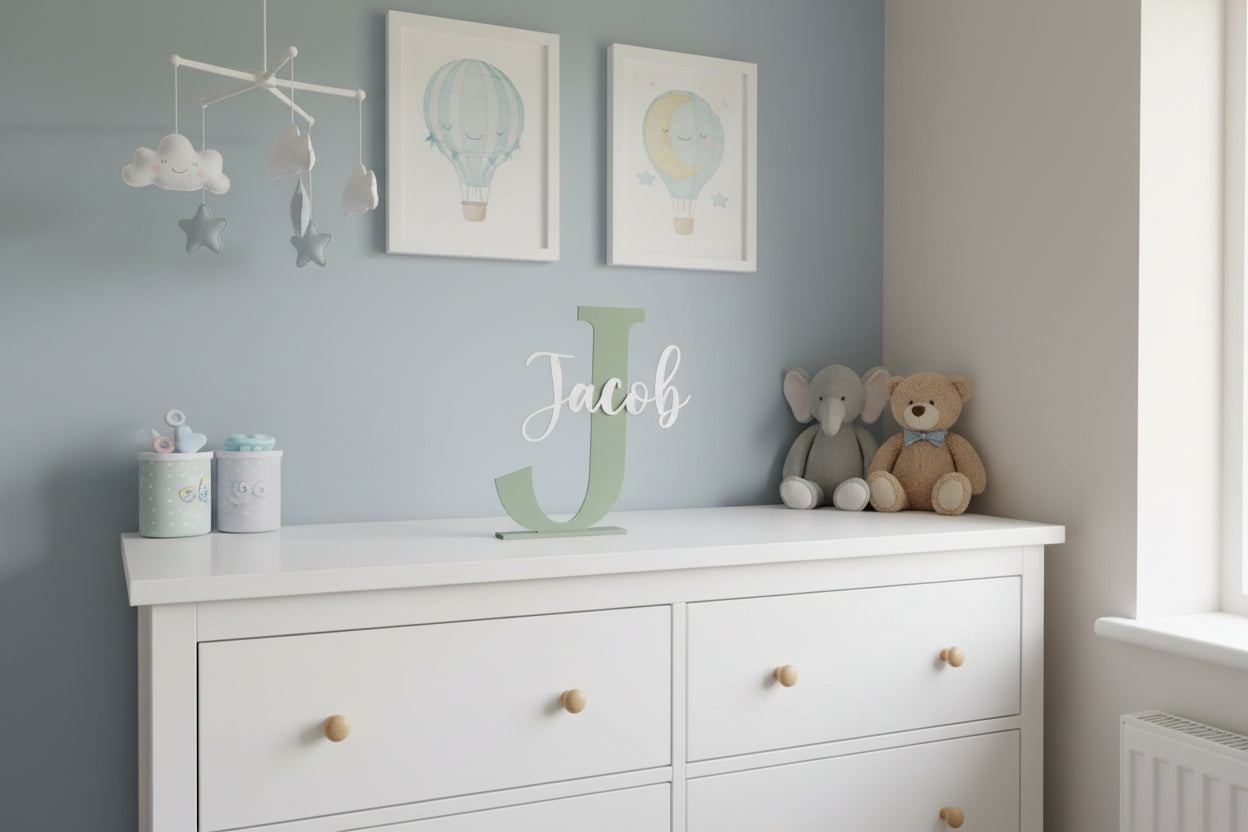 Personalized Freestanding Acrylic Name Sign by Gently Made