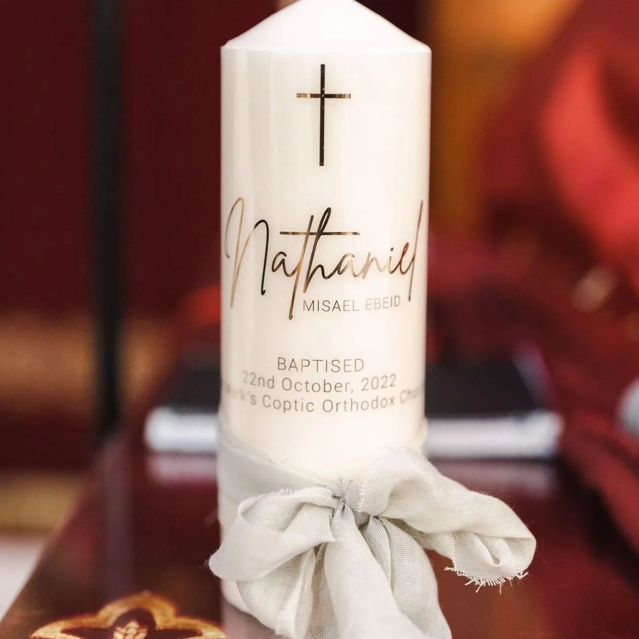Nathaniel acrylic christening baptism box set by Gently Made Box Set detail view