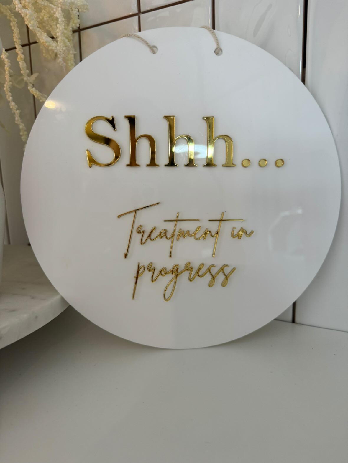 Shh treatment in progress room sign by Gently Made