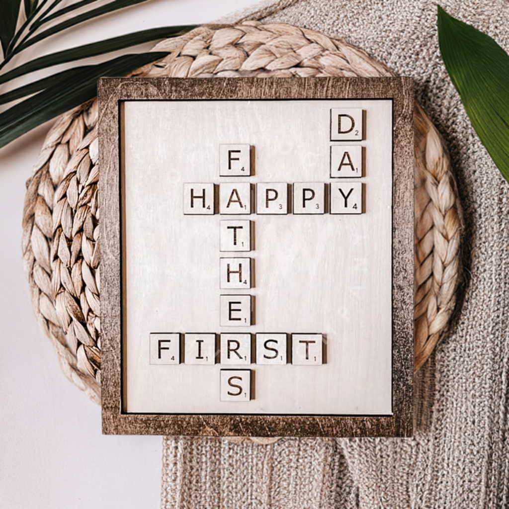 Happy First Father's Day Scrabble Gift Idea by Gently Made
