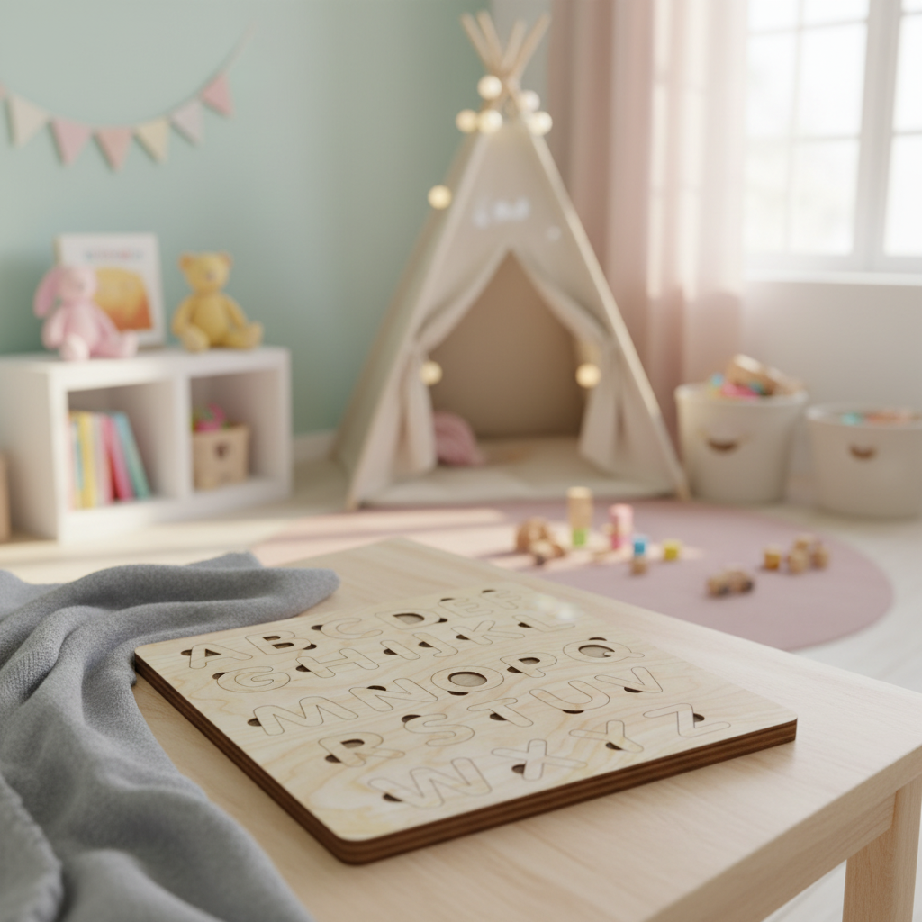 Kids Alphabet Puzzles |Boho Puzzle | Wooden Puzzle alternate view
