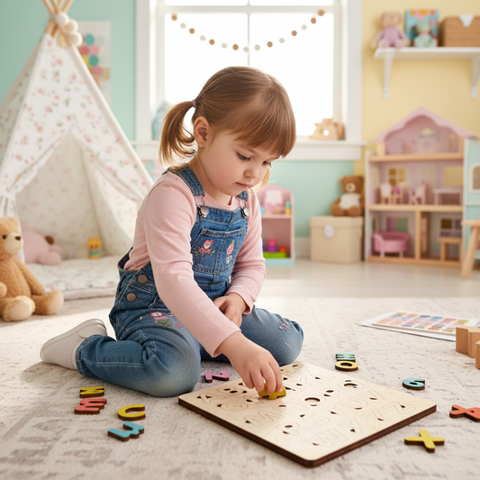 Kids Alphabet Puzzles |Boho Puzzle | Wooden Puzzle by Gently Made