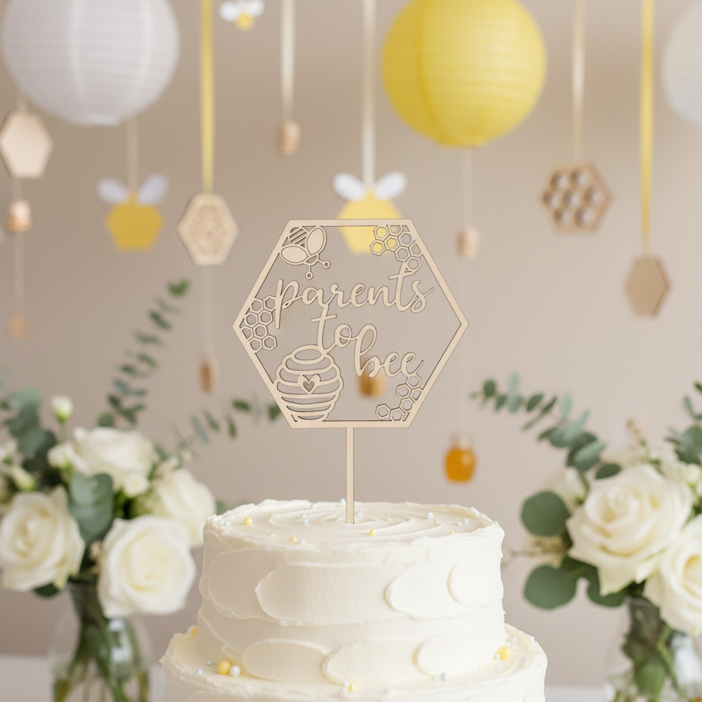Parents to bee Topper | Baby Shower topper | Bee Topper alternate view
