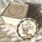 Cute Woodland Deer Baby Monthly Milestones Disc Rounds With Custom Box Laser| Woodland Themed Nursery detail view