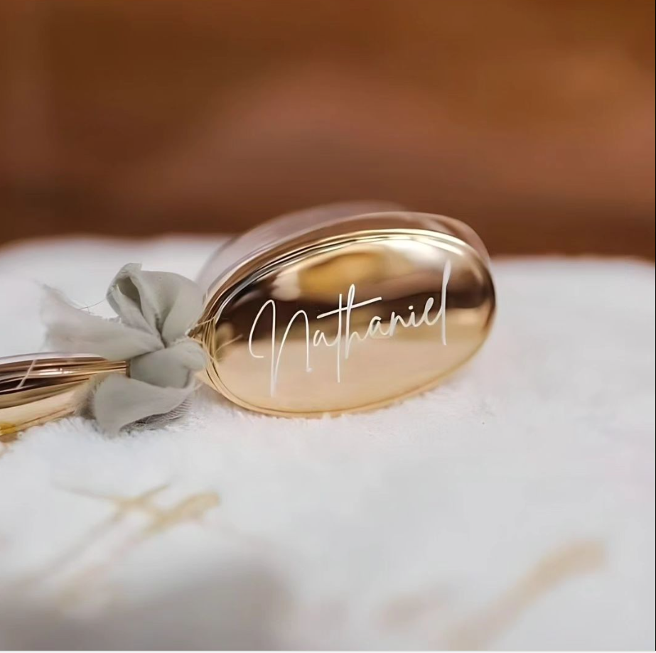 Nathaniel acrylic christening baptism box set by Gently Made 