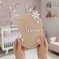 Daisy baby birth announcement plaque personalised keepsake by Gently Made