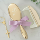 Deluxe Mirror Gold Baby Brush Set personalised detail
