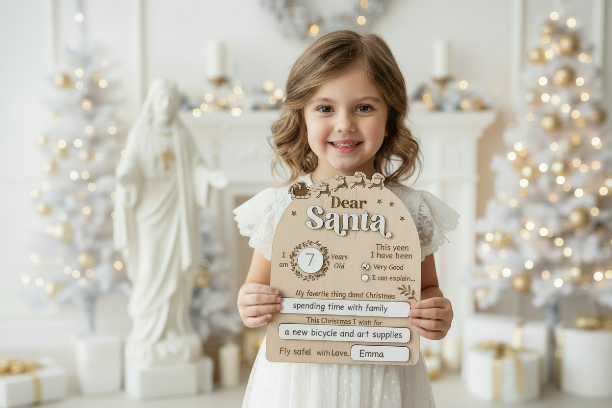 Dear Santa Board Personalised by Gently Made