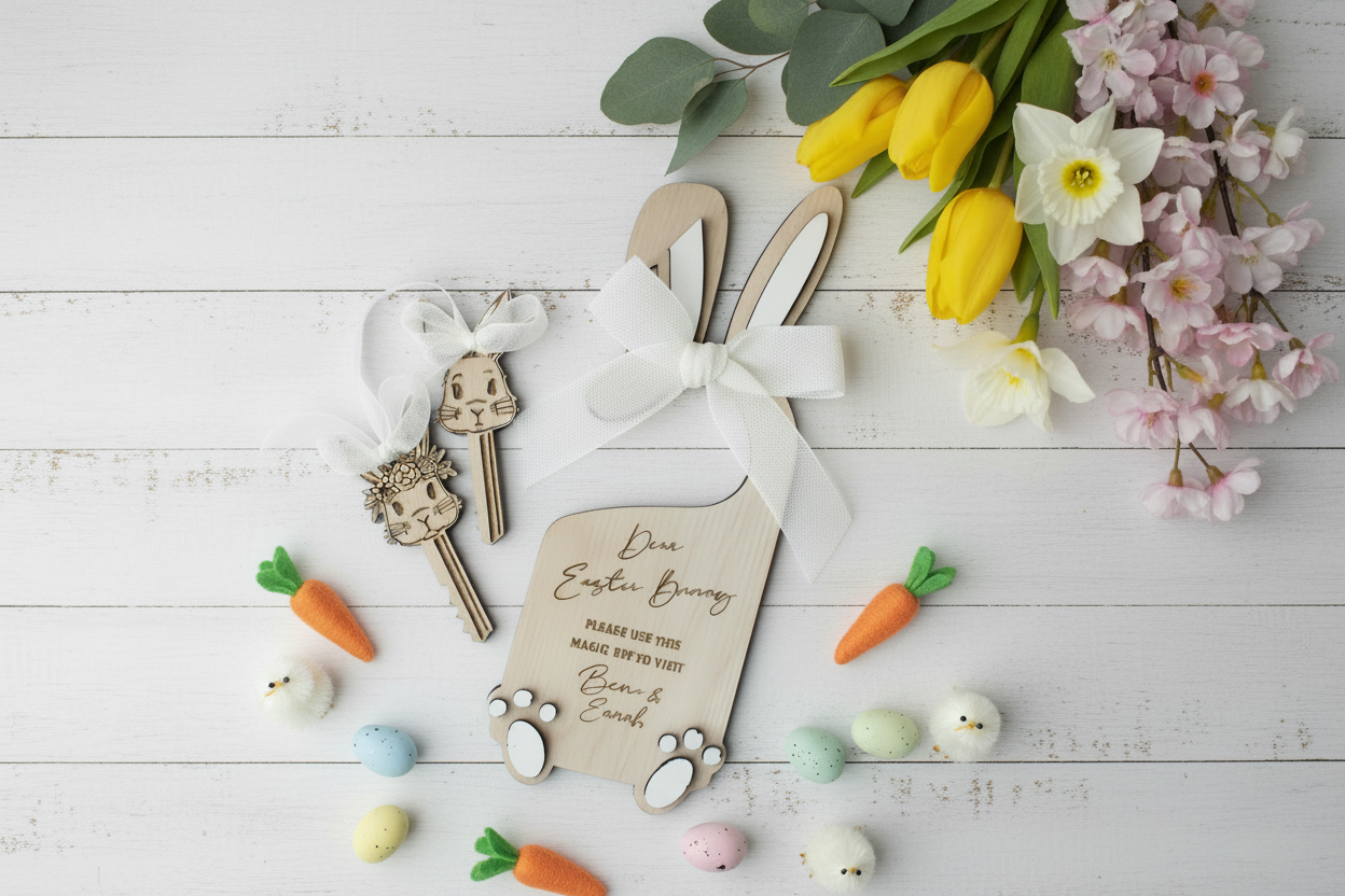 Personalised Easter Stop here and key by Gently Made
