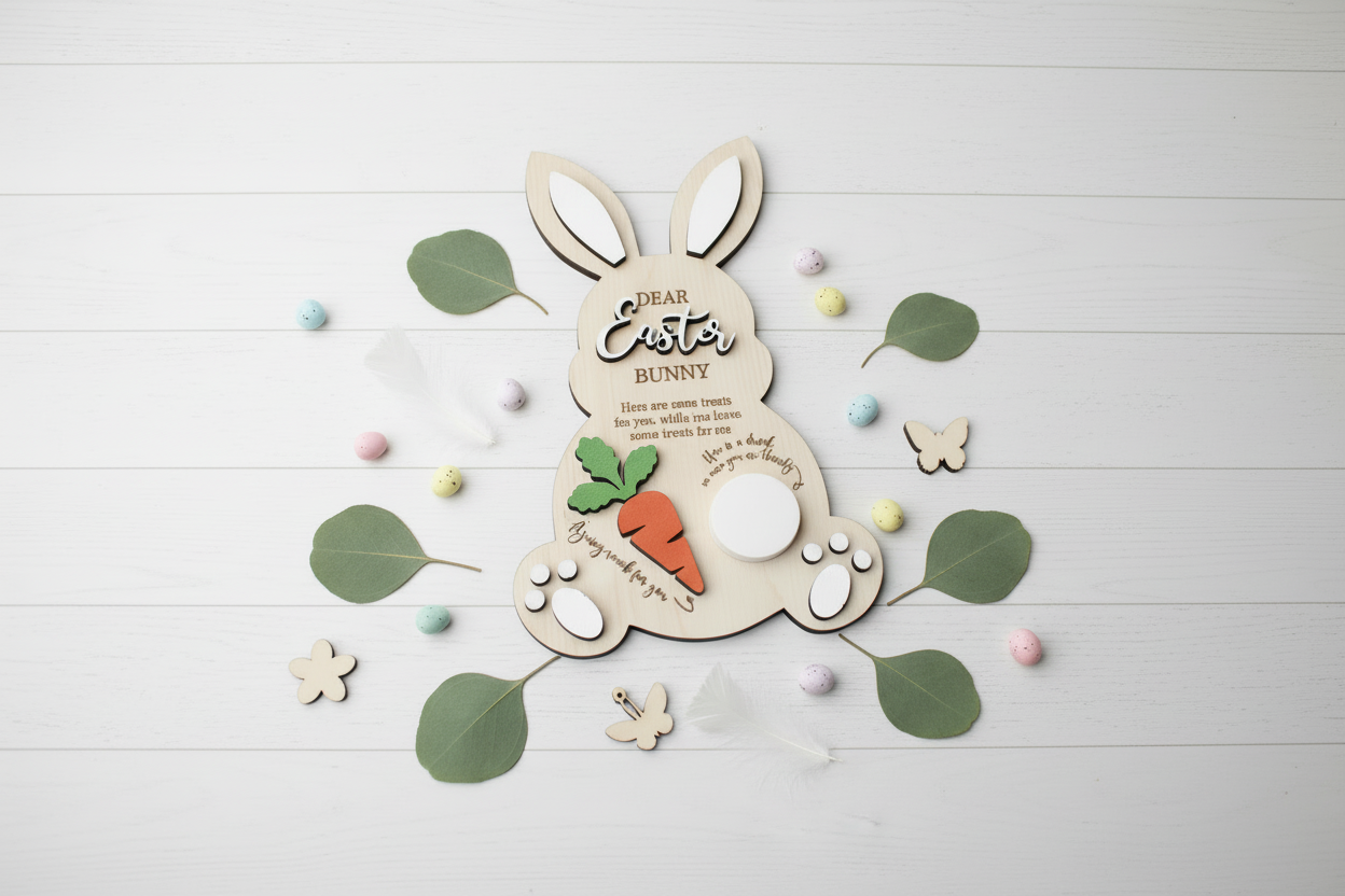 Personalised Easter Bunny Treat Tray by Gently Made