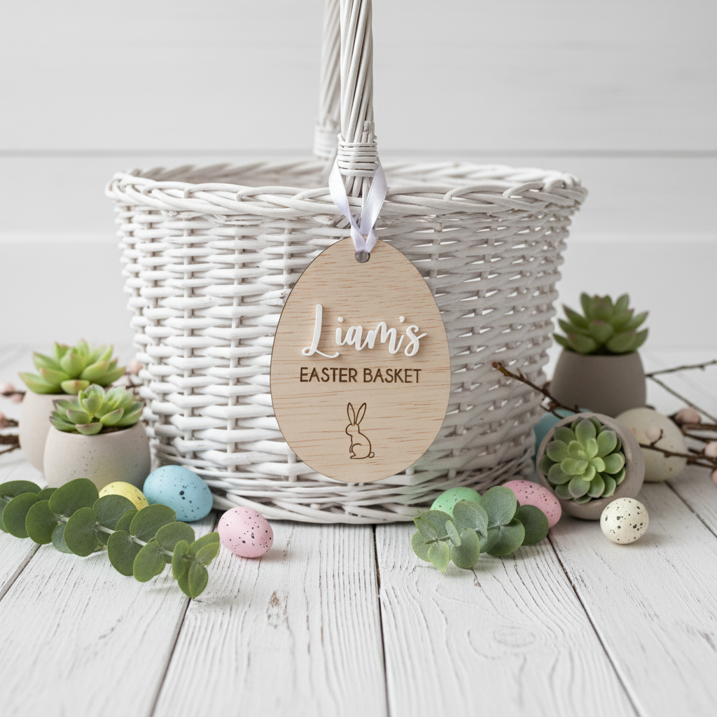 3D Personalized Engraved Easter Tag styling view