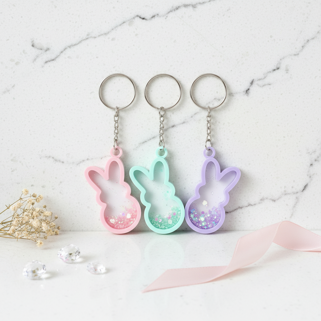 3D Bunny Shaker Bag Tag alternate view