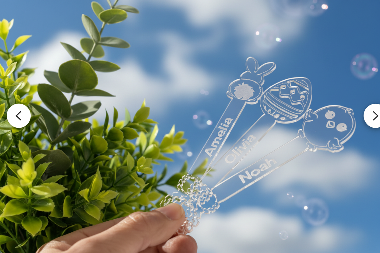 Personalised Easter Bubble Wands by Gently Made