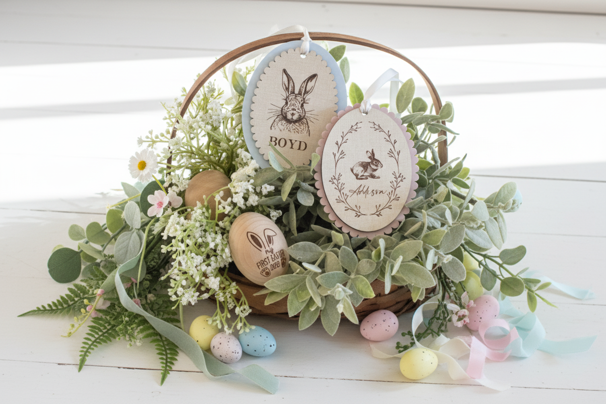 Bespoke 3D Personalised Easter Tag detail view