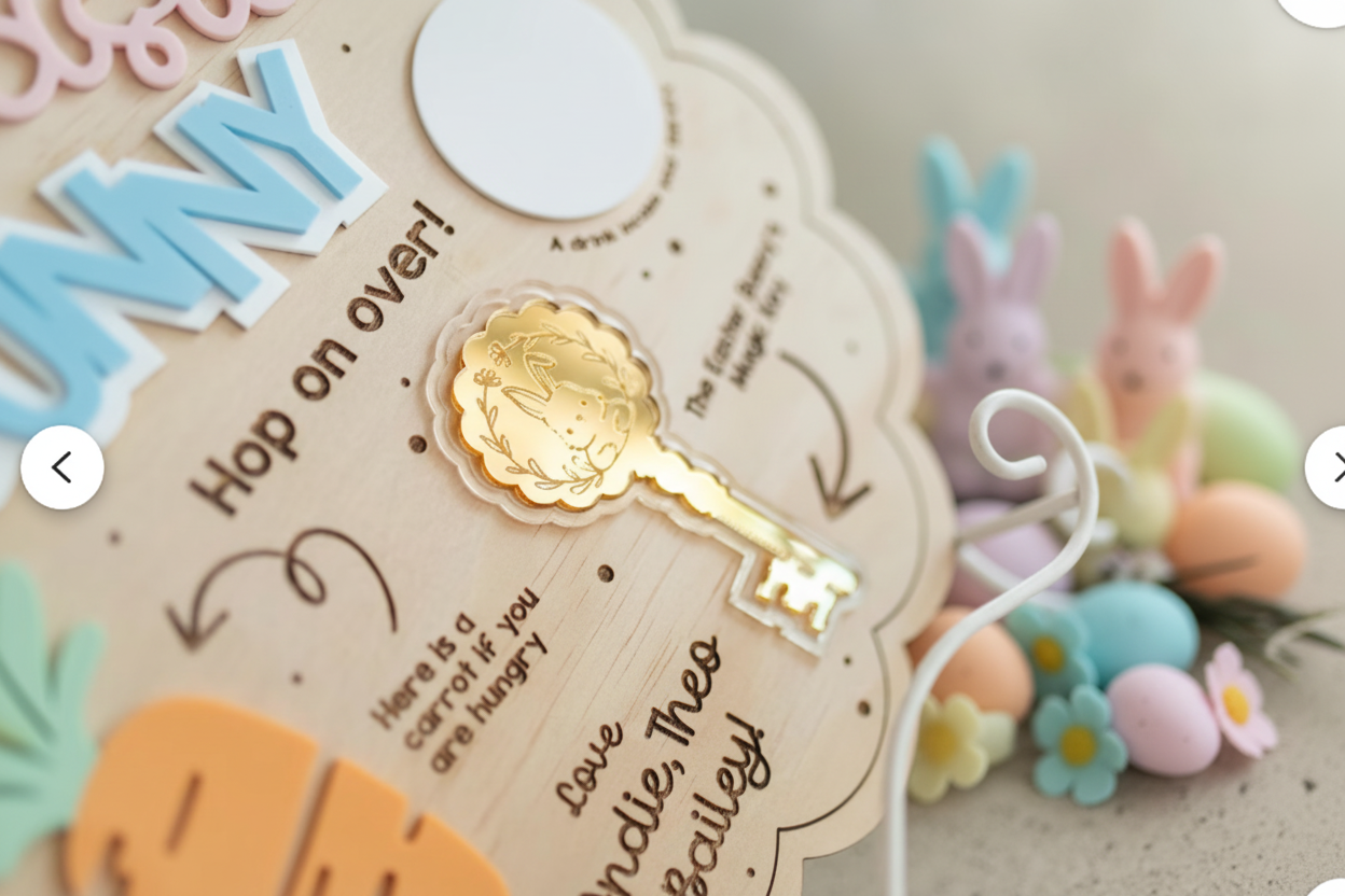 Personalized 3D Easter Bunny Treat Board alternate view