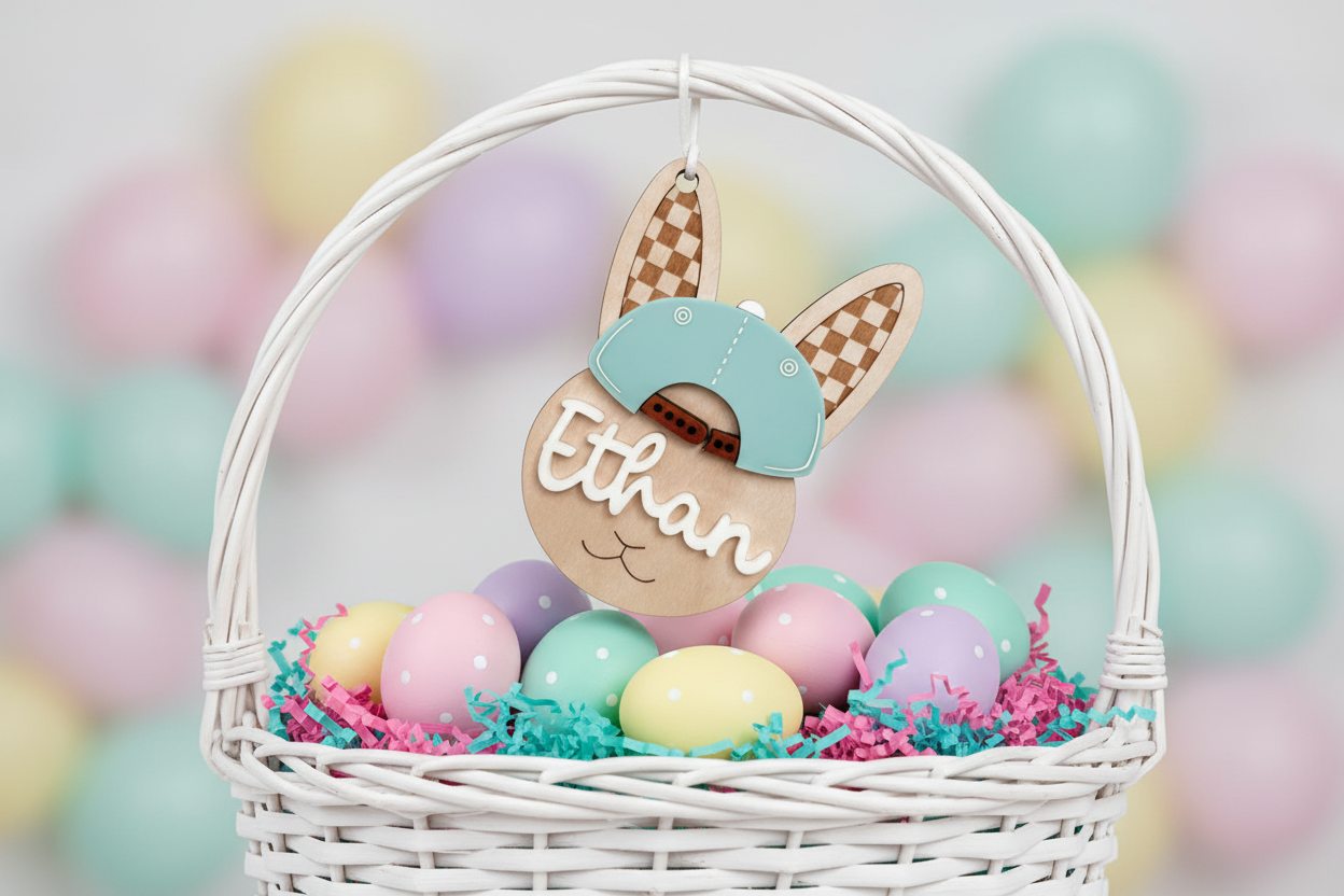 3D Personalised Cool Bunny Tag by Gently Made