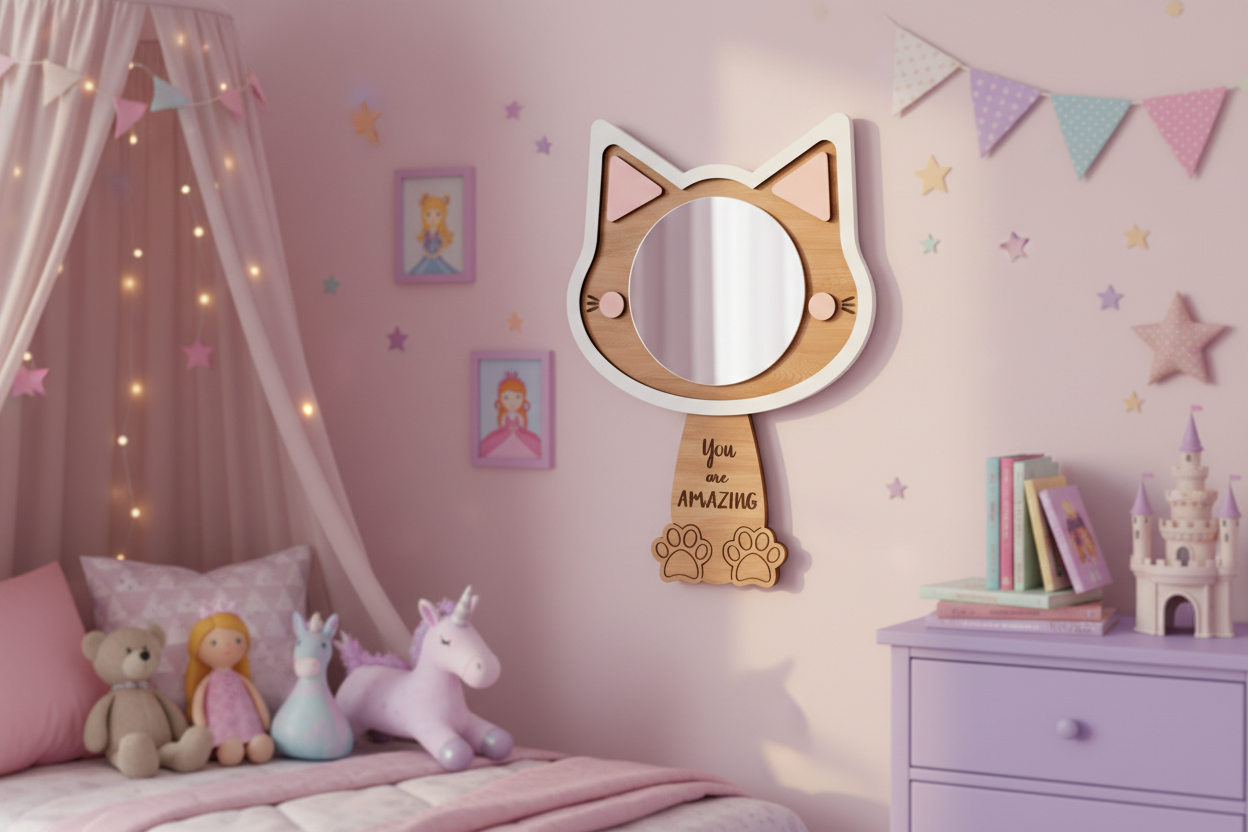 Kitty Daily Affirmation Mirror Sign by Gently Made
