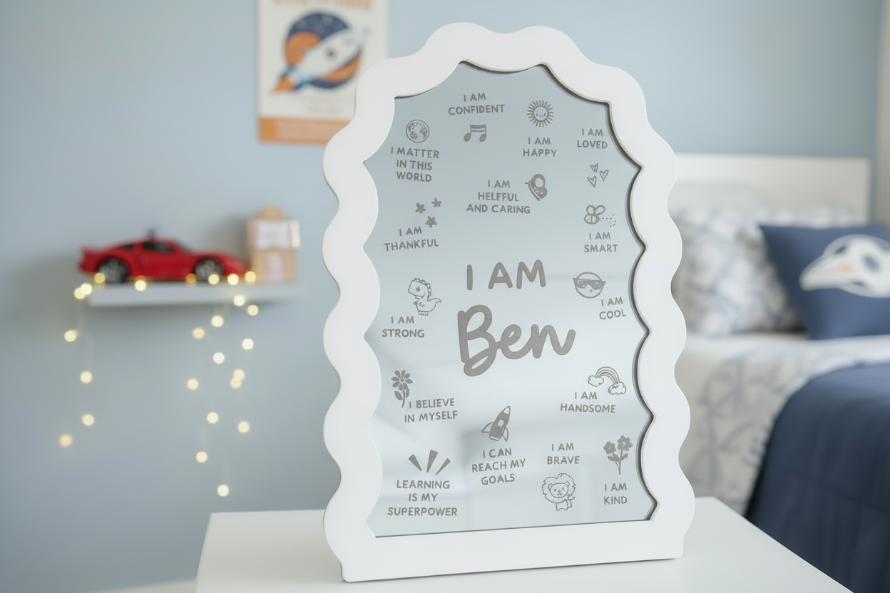Personalised affirmation plaques for kids collection by Gently Made