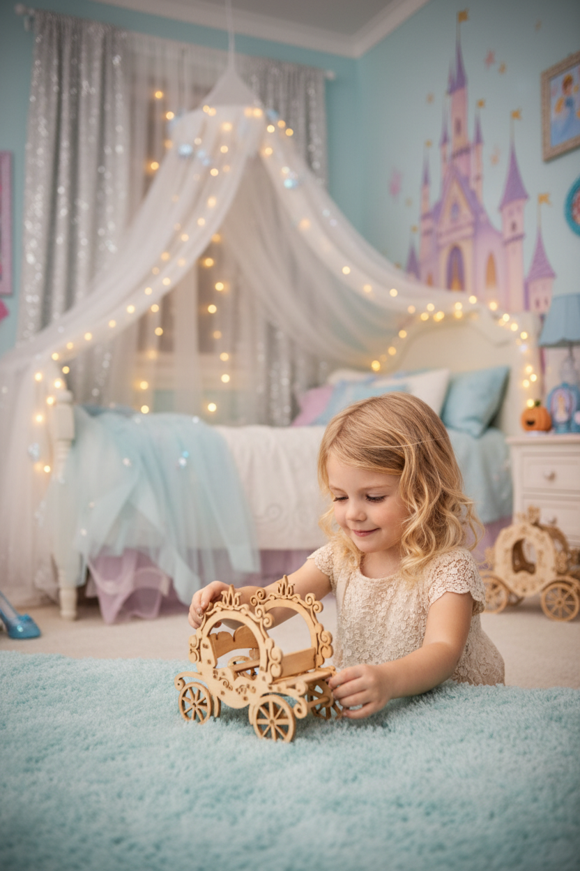 Cinderella-inspired doll carriage alternate view