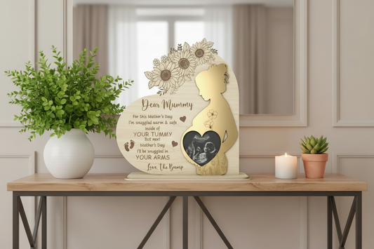 Personalised Mothers Day Sonogram plaque by Gently Made