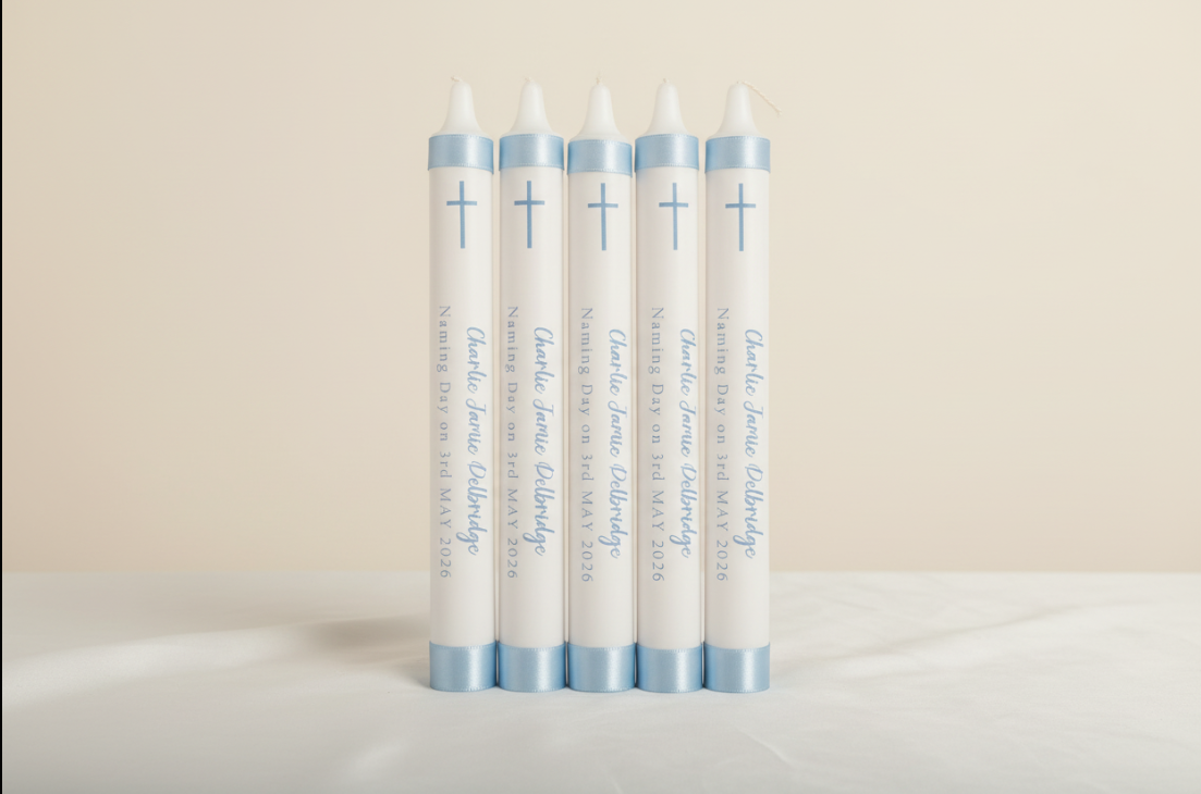 Godparent Baptism/Christening Taper Candle by Gently Made