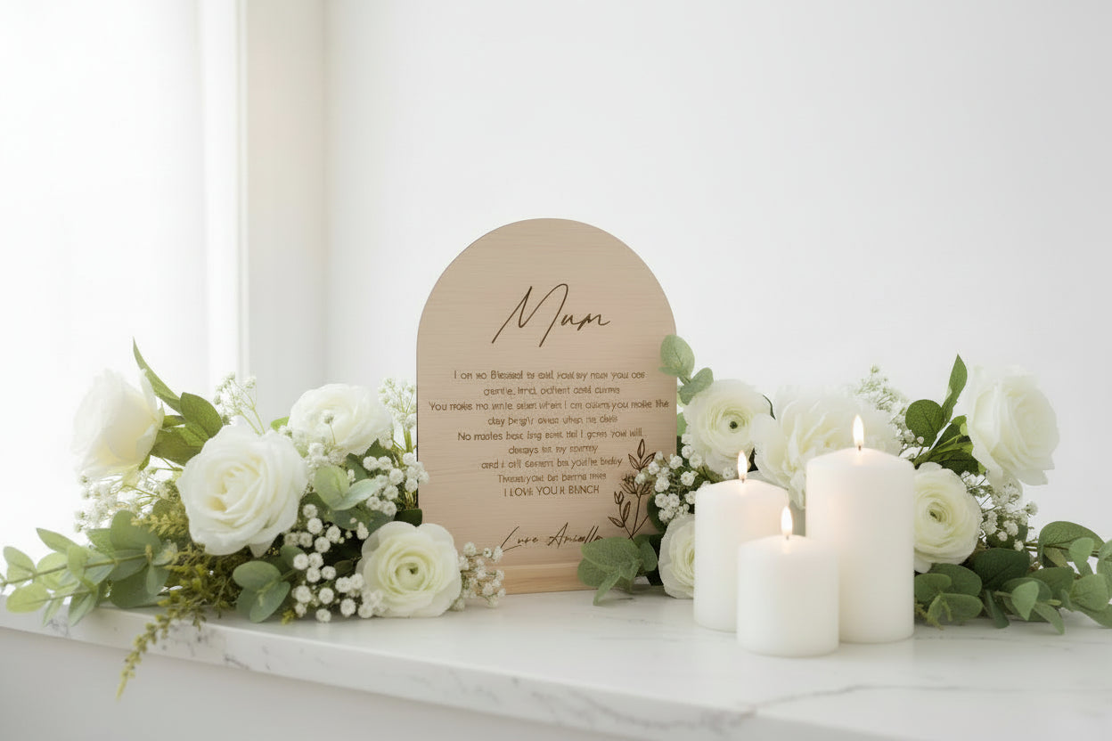 Floral Mum Plaque | Custom Mothers Day Plaque by Gently Made