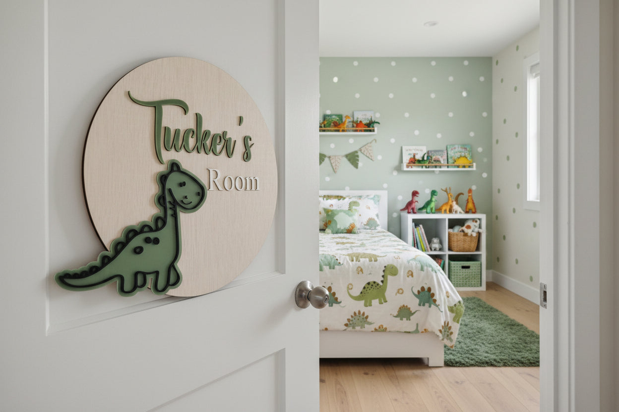 Dino Name Plaque by Gently Made