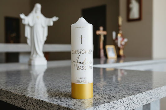 Standard Wrap Baptism Christening Candle by Gently Made