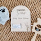 Hospital band announcement plaque personalised baby keepsake by Gently Made. Detail view
