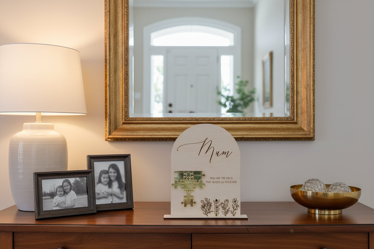 Puzzle piece Mum Plaque | Custom Mothers Day Plaque alternate view