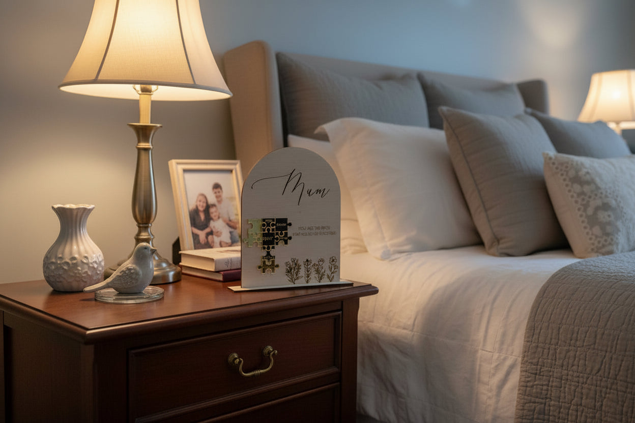 Puzzle piece Mum Plaque | Custom Mothers Day Plaque by Gently Made