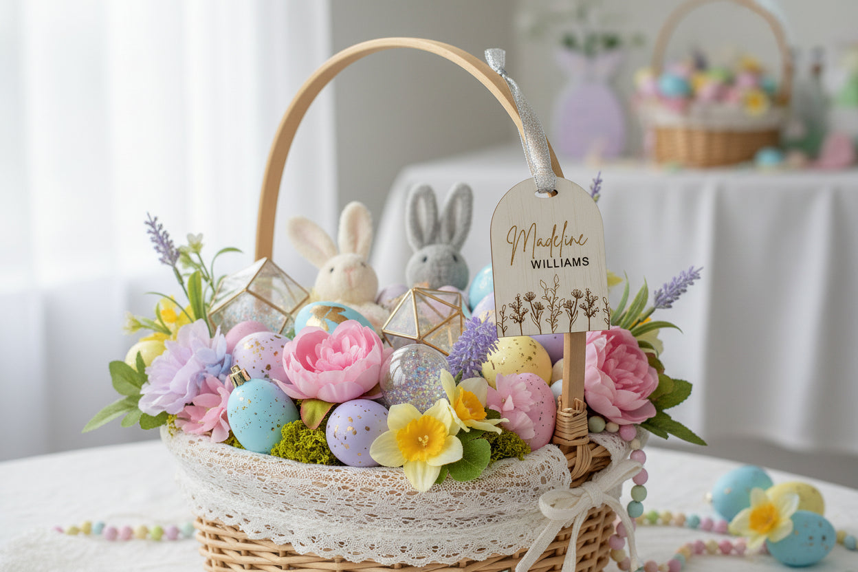 Name Tag with florals by Gently Made