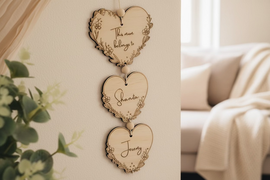 Floral heart children hanger ornament decor by Gently Made